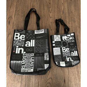 Lululemon Reusable Shopping Bags Lot Of 2 Big Small Black Tote Bags Be All In